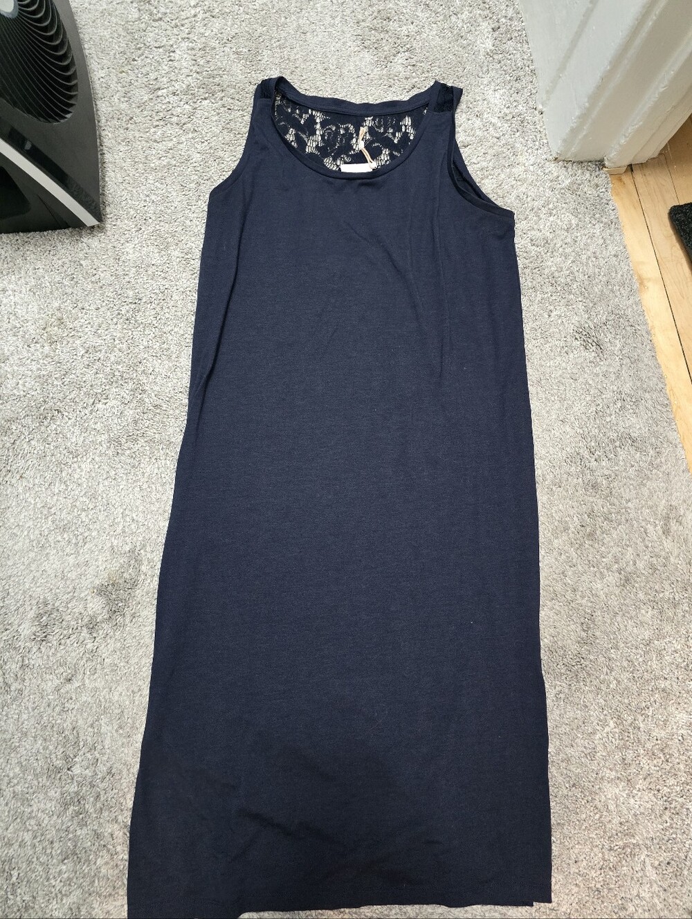 Maurice's Size Medium Black Knit V-Neck Sleeveless Dress W/ Sheer Front!  NWOT